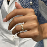 Diamond 7 Stone Ring 0.58 Carat Yellow Gold 14K