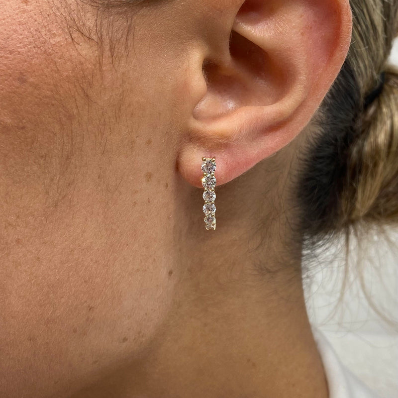 Diamond Hoop Earrings 1.10 Carat Yellow Gold 14K