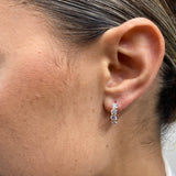 Diamond Huggie Earrings 1.46 Carat Rose Gold 14K