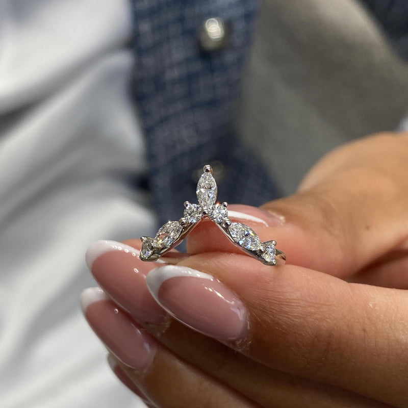 Diamond Statement Ring 0.55 Carat White Gold 14K