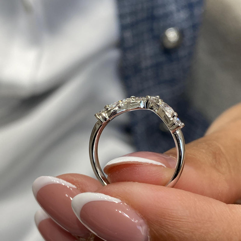 Diamond Statement Ring 0.55 Carat White Gold 14K