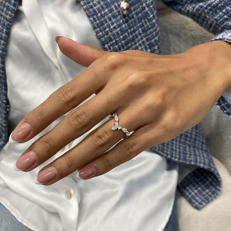 Diamond Statement Ring 0.55 Carat White Gold 14K