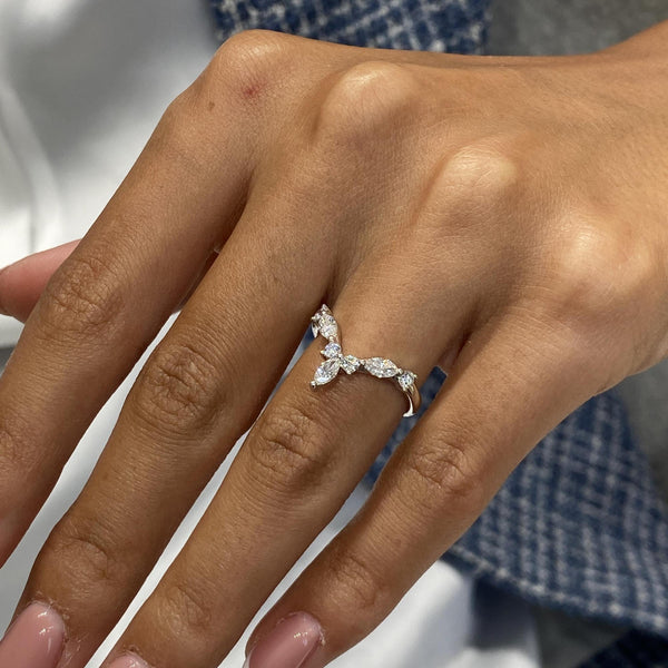 Diamond Statement Ring 0.55 Carat White Gold 14K