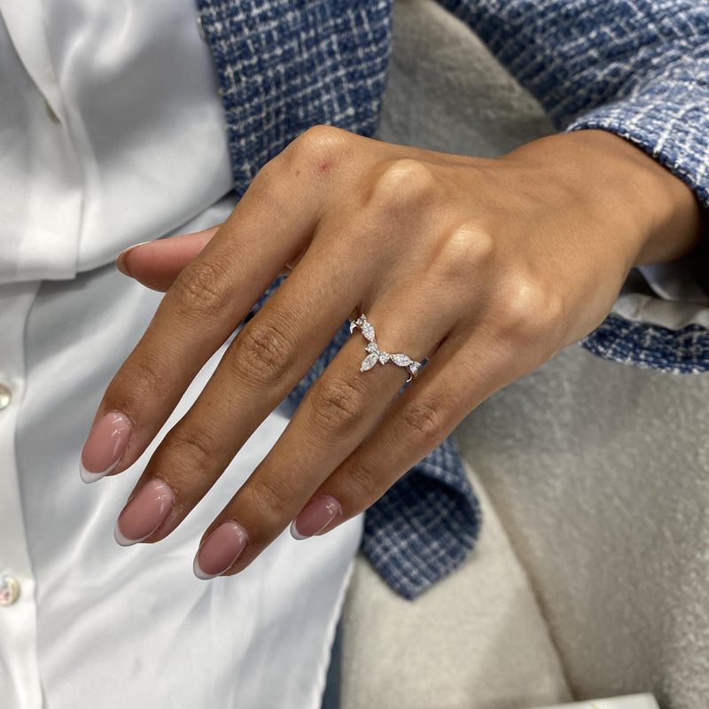 Diamond Statement Ring 0.55 Carat White Gold 14K
