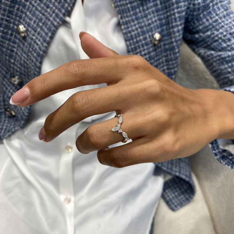 Diamond Statement Ring 0.55 Carat White Gold 14K