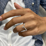 Diamond Statement Ring 0.55 Carat White Gold 14K