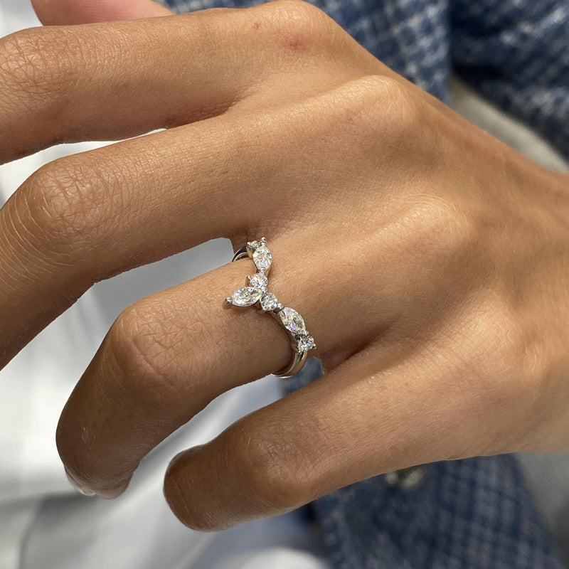 Diamond Statement Ring 0.55 Carat White Gold 14K