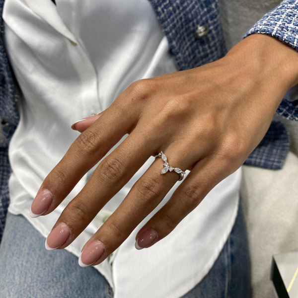 Diamond Statement Ring 0.55 Carat White Gold 14K