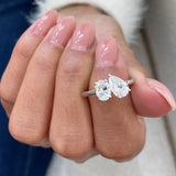 Diamond Two Stone Ring 1.43 Carat White Gold 14K