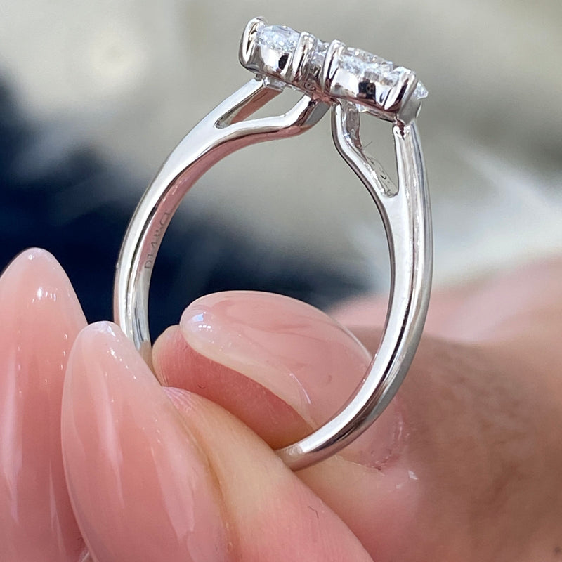 Diamond Two Stone Ring 1.43 Carat White Gold 14K