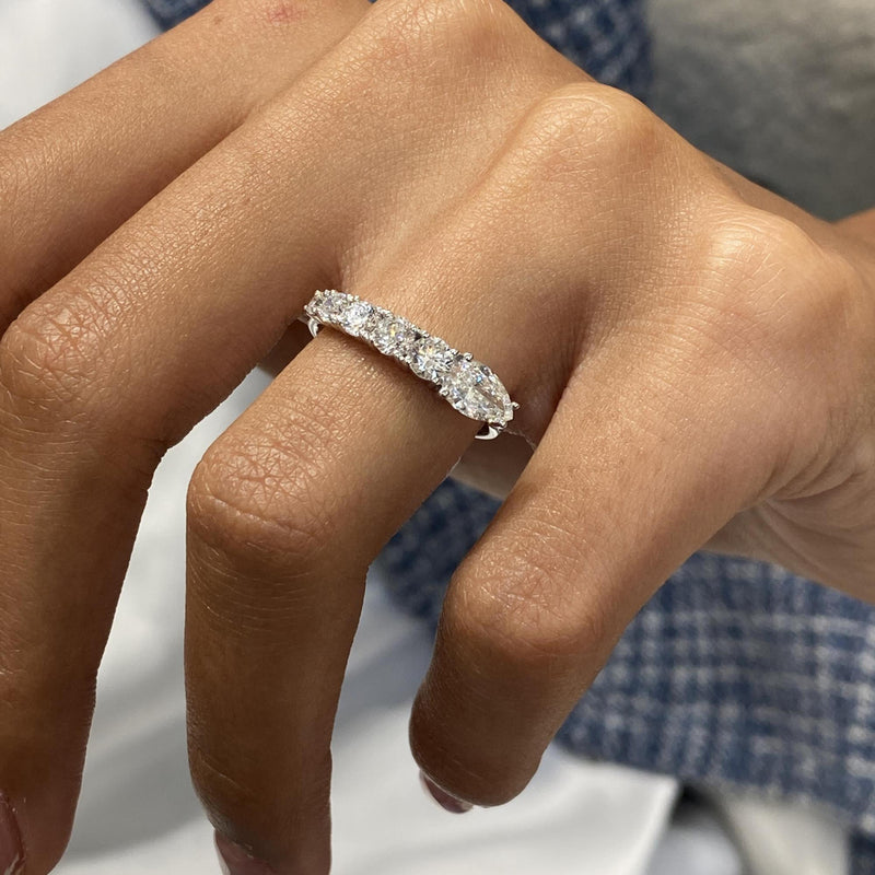 Diamond Open Ring 1.10 Carat White Gold 14K