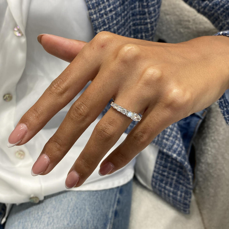 Diamond Open Ring 1.10 Carat White Gold 14K