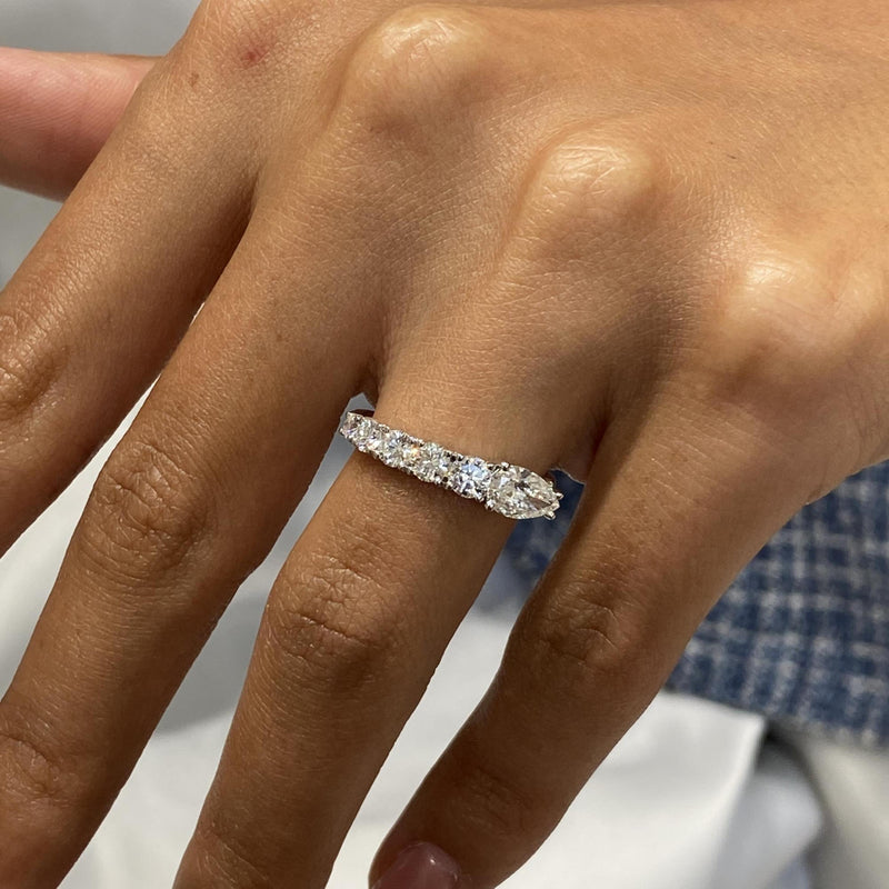 Diamond Open Ring 1.10 Carat White Gold 14K