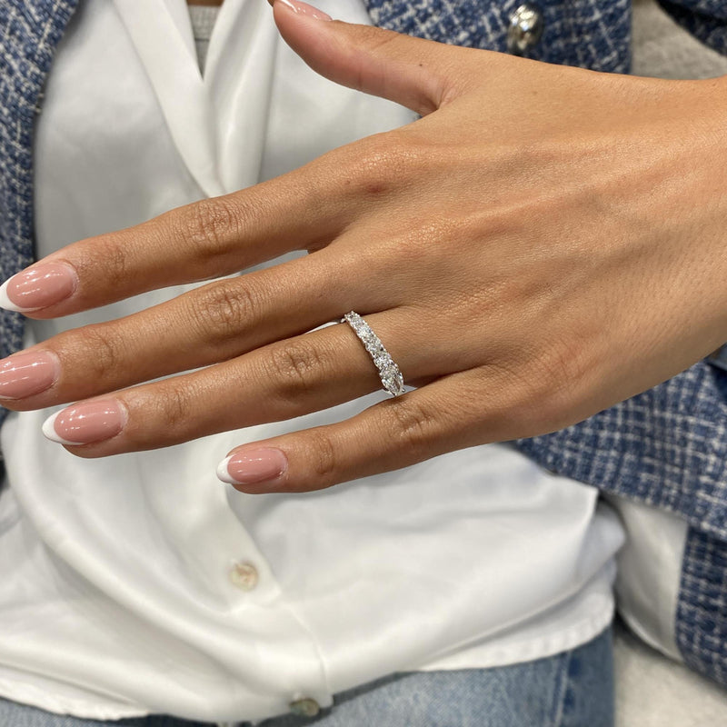 Diamond Open Ring 1.10 Carat White Gold 14K