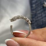 Diamond Open Ring 1.10 Carat White Gold 14K