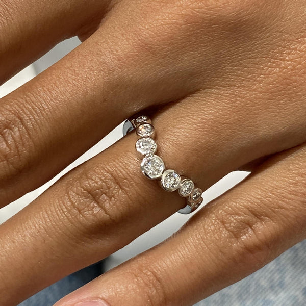 Diamond Stackable Ring 0.51 Carat White Gold 14K