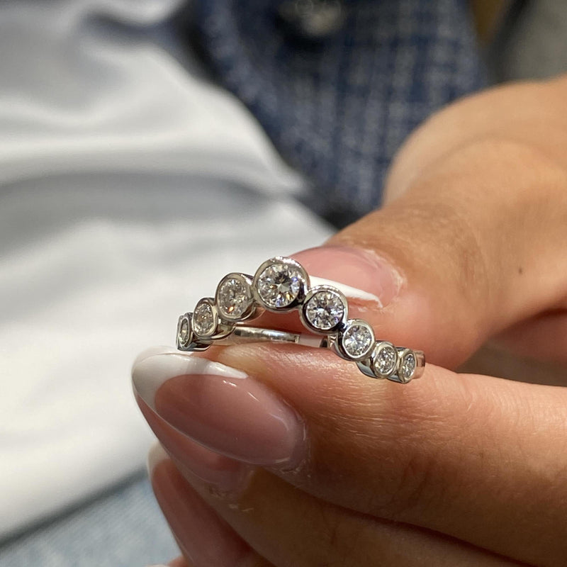 Diamond Stackable Ring 0.51 Carat White Gold 14K