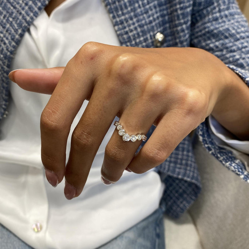 Diamond Stackable Ring 0.51 Carat White Gold 14K
