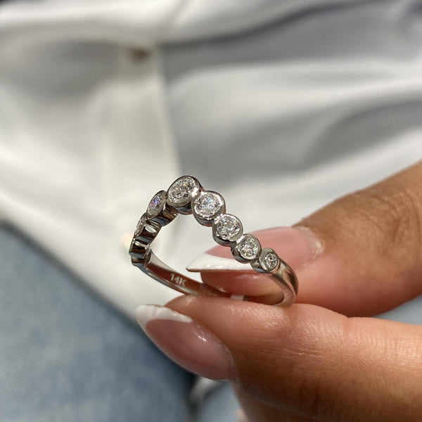 Diamond Stackable Ring 0.51 Carat White Gold 14K