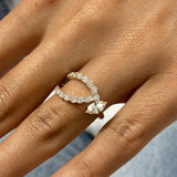 Diamond Statement Ring 0.99 Carat Yellow Gold 14K