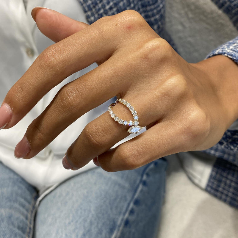 Diamond Statement Ring 0.99 Carat Yellow Gold 14K