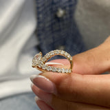 Diamond Statement Ring 0.99 Carat Yellow Gold 14K