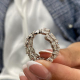 Diamond Wrap Ring 3.42 Carat White Gold 14K