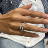 Diamond Wrap Ring 3.42 Carat White Gold 14K