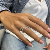 Diamond Wrap Ring 3.42 Carat White Gold 14K