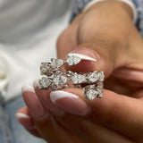 Diamond Wrap Ring 3.42 Carat White Gold 14K