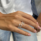 Diamond Wrap Ring 3.42 Carat White Gold 14K