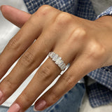 Diamond Band Ring 0.90 Carat White Gold 14K