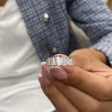 Diamond Band Ring 0.90 Carat White Gold 14K