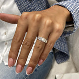 Diamond Band Ring 0.90 Carat White Gold 14K