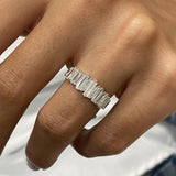 Diamond Band Ring 0.90 Carat White Gold 14K