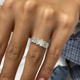 Diamond Band Ring 0.90 Carat White Gold 14K