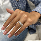 Diamond Band Ring 0.90 Carat White Gold 14K