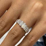 Diamond Band Ring 0.90 Carat White Gold 14K