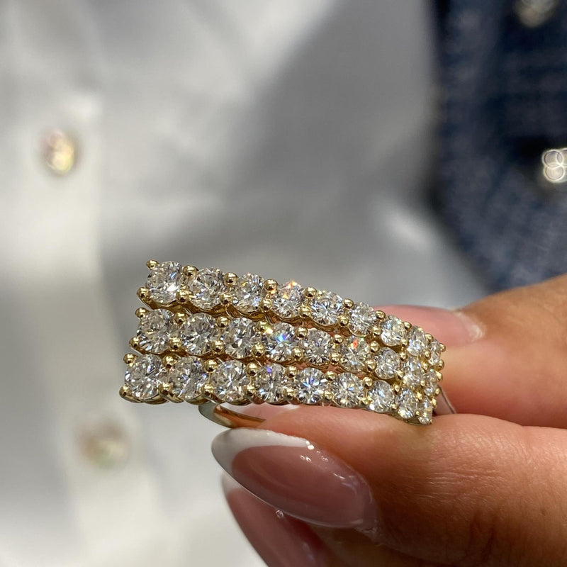 Diamond Band Ring 3.01 Carat Yellow Gold
