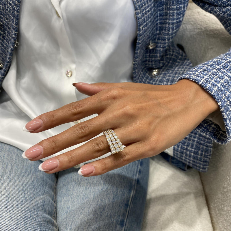 Diamond Band Ring 3.01 Carat Yellow Gold