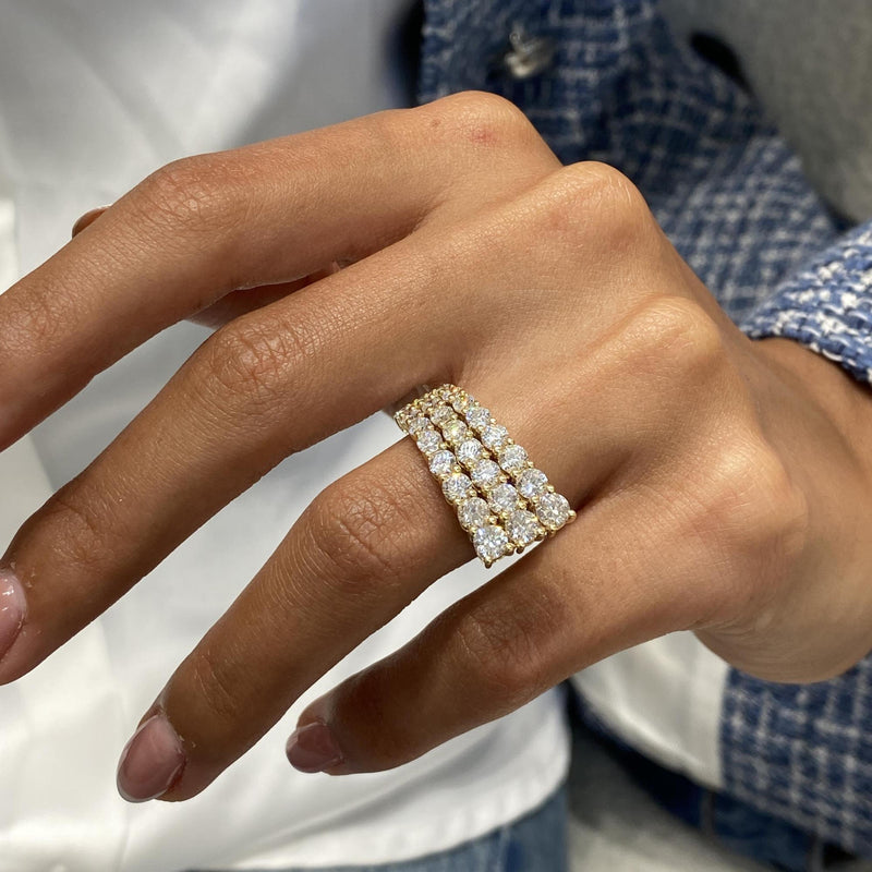 Diamond Band Ring 3.01 Carat Yellow Gold