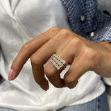 Diamond Band Ring 3.01 Carat Yellow Gold