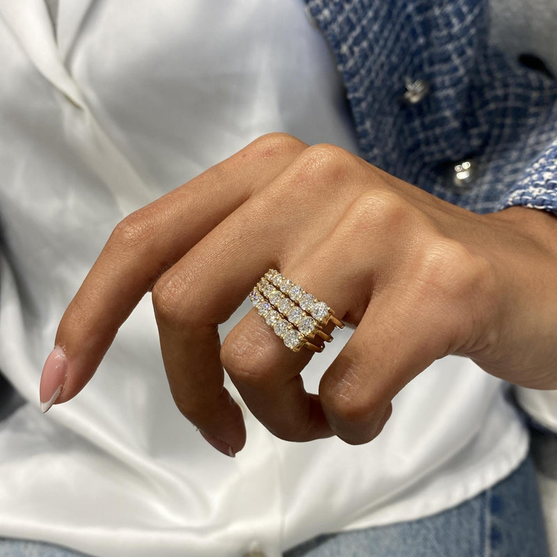Diamond Band Ring 3.01 Carat Yellow Gold