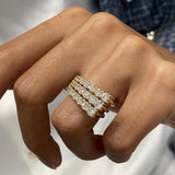 Diamond Band Ring 3.01 Carat Yellow Gold