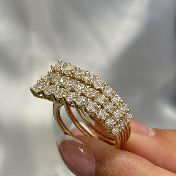 Diamond Band Ring 3.01 Carat Yellow Gold 