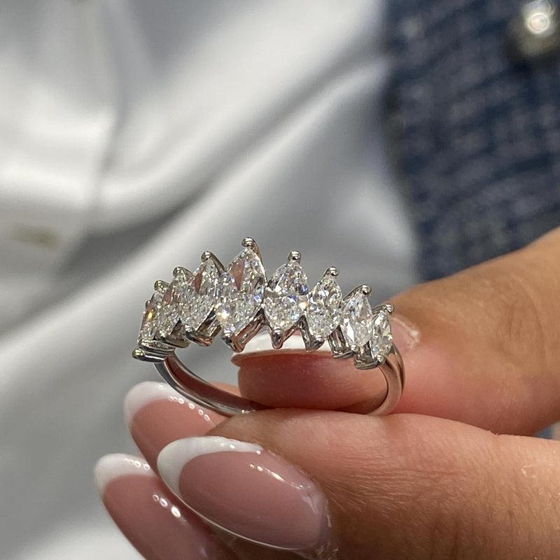 Diamond Band Ring 1.44 Carat White Gold 14K