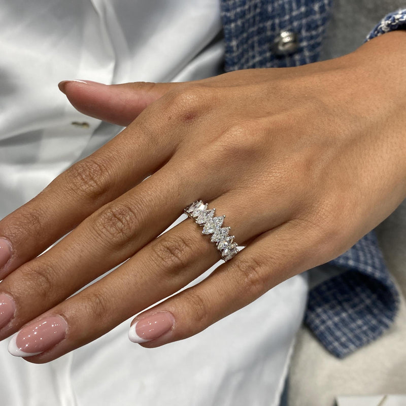 Diamond Band Ring 1.44 Carat White Gold 14K