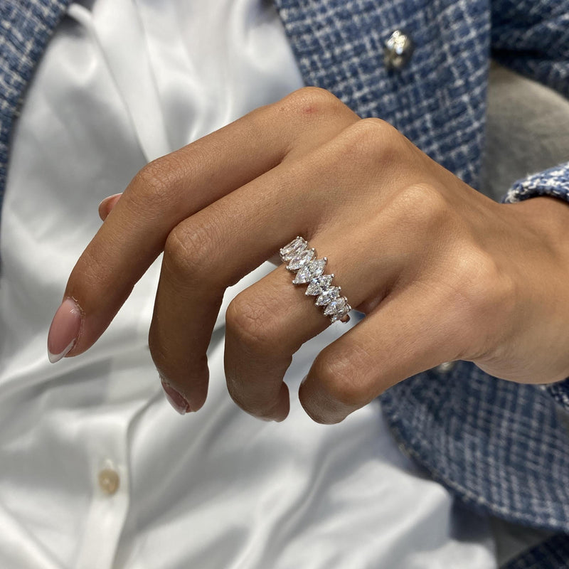 Diamond Band Ring 1.44 Carat White Gold 14K