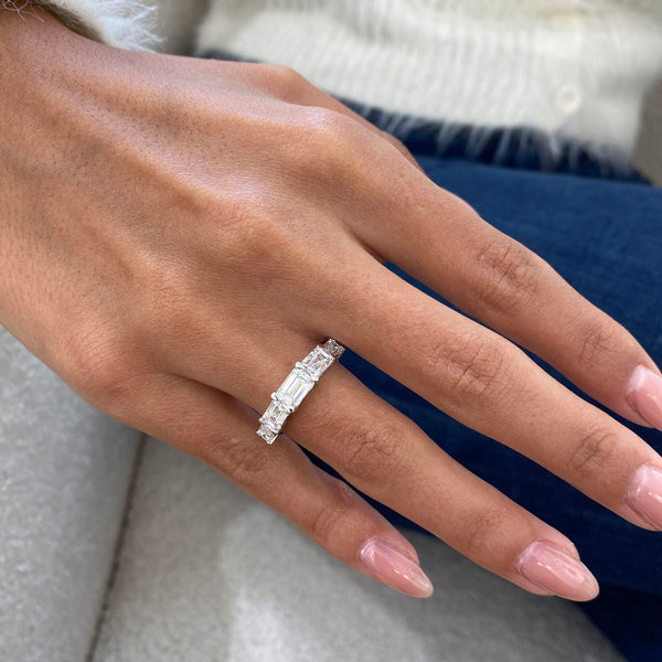 Diamond 5 Stone Ring 2.38 Carat White Gold 14K