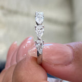Diamond 5 Stone Ring 0.86 Carat White Gold 14K